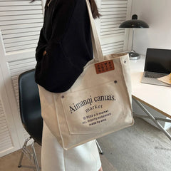 Canvas Shoulder Bags Big Totes Casual Ladies Large Capacity Handbags