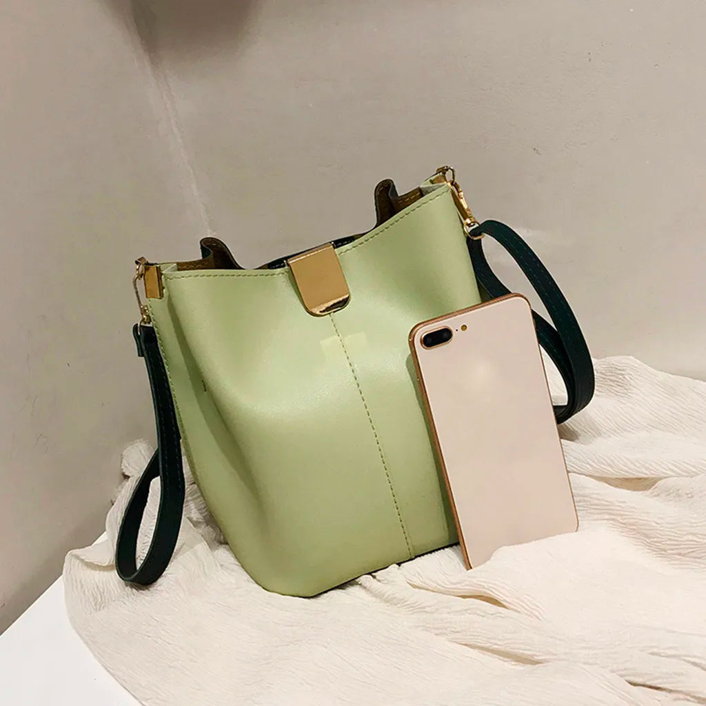 Vintage Women Bucket Bag Retro Shoulder Crossbody Tote Female