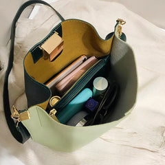 Vintage Women Bucket Bag Retro Shoulder Crossbody Tote Female