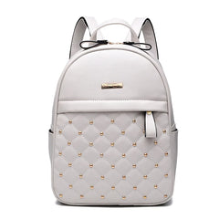 Women Bead PU Leather Backpack for Teenage Girls School