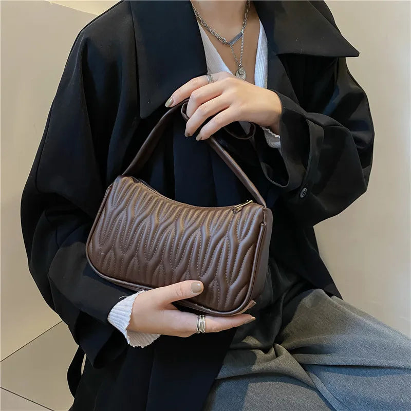 Women PU Leather Handbag Shoulder Bag Casual Messenger Underarm Bag