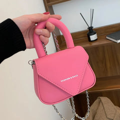 Women Pink Orange Mini Handbag Lipstick Bags Clutch Small Totes
