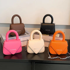 Women Pink Orange Mini Handbag Lipstick Bags Clutch Small Totes