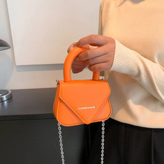 Women Pink Orange Mini Handbag Lipstick Bags Clutch Small Totes