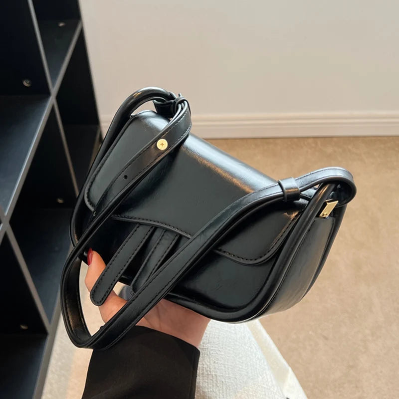 Women Red Brown Saddle Bags Armpit Bags Crossbody Bags Clutch
