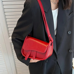 Women Red Brown Saddle Bags Armpit Bags Crossbody Bags Clutch
