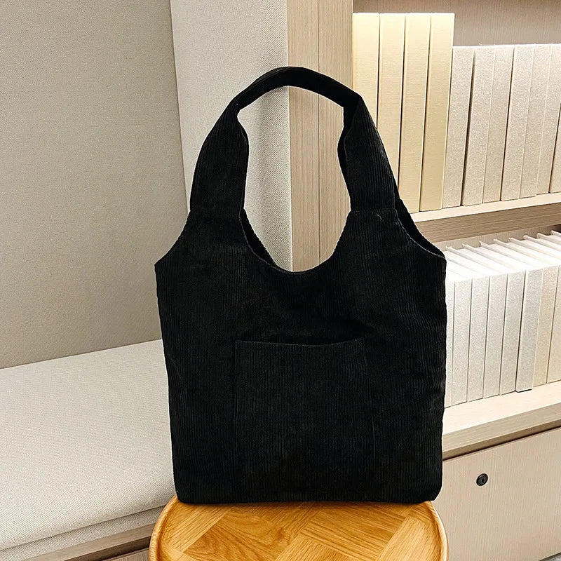 Velvet Canvas Shoulder Bag Women Handbag Tote Beach Bag