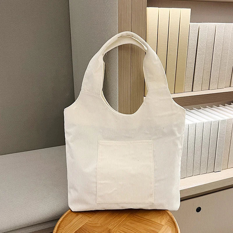 Velvet Canvas Shoulder Bag Women Handbag Tote Beach Bag