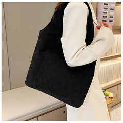 Velvet Canvas Shoulder Bag Women Handbag Tote Beach Bag