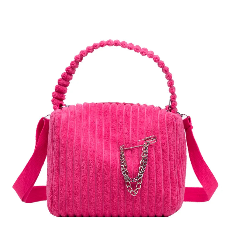 Women's Corduroy Shoulder Bag Casual Purse
