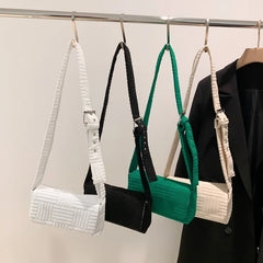 Women's Striped Shoulder Bag Soft Solid Cloud Quilted Underarm Bag