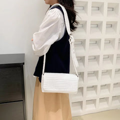 Women's Striped Shoulder Bag Soft Solid Cloud Quilted Underarm Bag