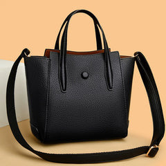 Fashionable Girls Handbags Bucket Shoulder Bags Multi-Zipper PU Leather