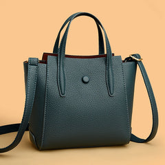 Fashionable Girls Handbags Bucket Shoulder Bags Multi-Zipper PU Leather