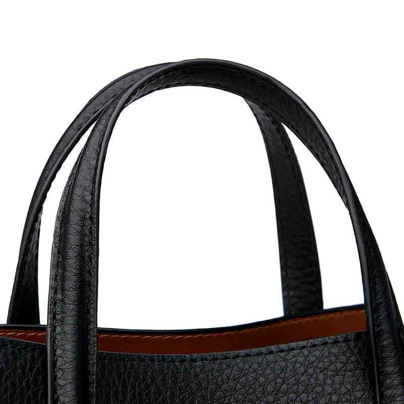 Fashionable Girls Handbags Bucket Shoulder Bags Multi-Zipper PU Leather