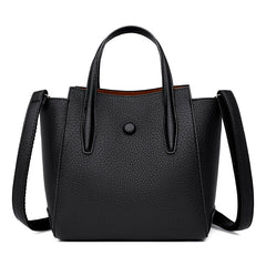 Fashionable Girls Handbags Bucket Shoulder Bags Multi-Zipper PU Leather