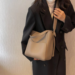 Women Shoulder Bags PU Leather Casual Bucket High Capacity Multi-function