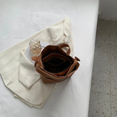 Women Shoulder Bags PU Leather Casual Bucket High Capacity Multi-function