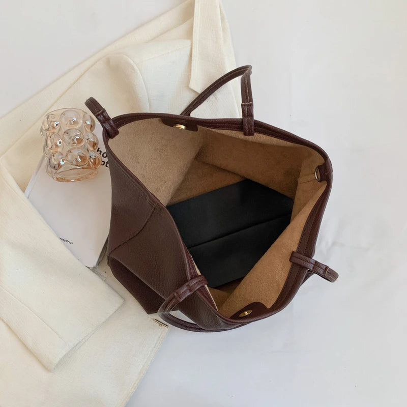 Fashionable Shoulder Bags Big Pockets Leisure Daily Casual Multi-function PU Lea