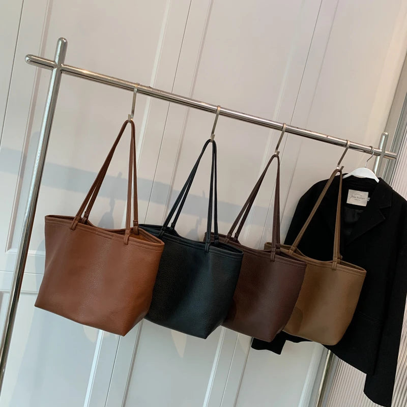 Fashionable Shoulder Bags Big Pockets Leisure Daily Casual Multi-function PU Lea