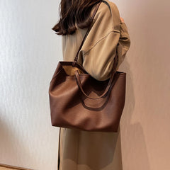 Fashionable Shoulder Bags Big Pockets Leisure Daily Casual Multi-function PU Lea