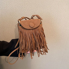 Fashionable Tassels Women Bags PU Leather Handbag Large Capacity Crossbody