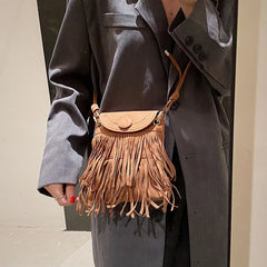 Fashionable Tassels Women Bags PU Leather Handbag Large Capacity Crossbody