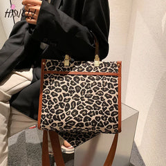 Leopard Pattern PU Leather Shoulder Bag for Women