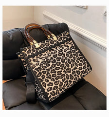 Leopard Pattern PU Leather Shoulder Bag for Women
