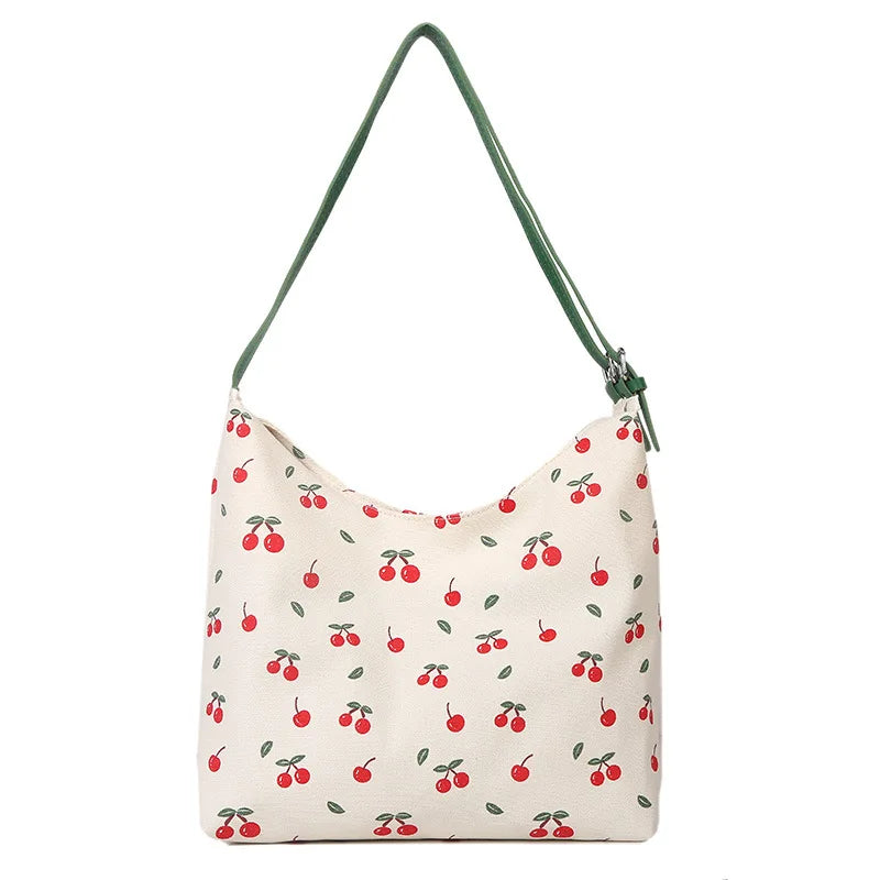 Stylish Canvas Shoulder Bag Large Capacity Shopping Tote for Women