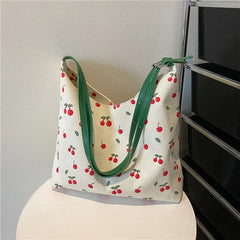 Stylish Canvas Shoulder Bag Large Capacity Shopping Tote for Women