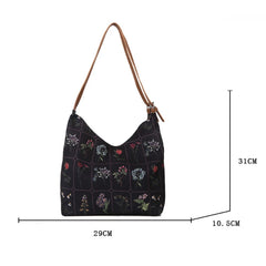 Stylish Canvas Shoulder Bag Large Capacity Shopping Tote for Women