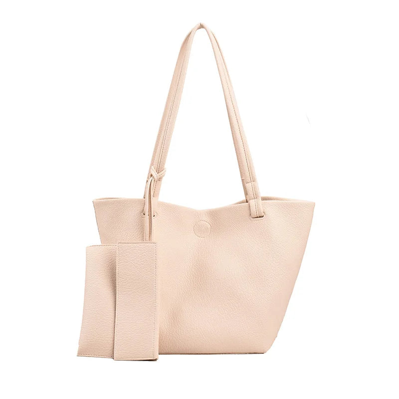 Women Casual Tote Bags PU Leather Shoulder Large Capacity Crossbody Soft Handbag