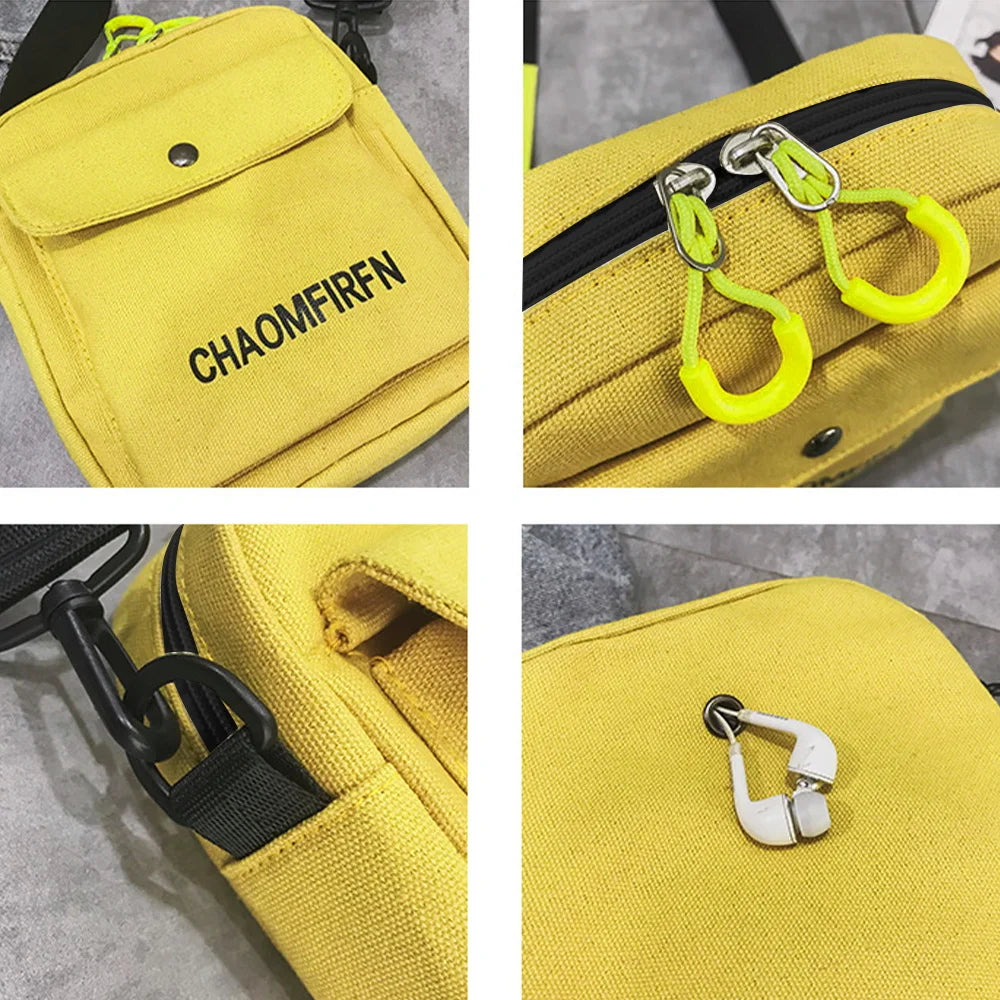 Canvas Shoulder Bag Women Crossbody Purse Organizer Zipper Fanny Pack