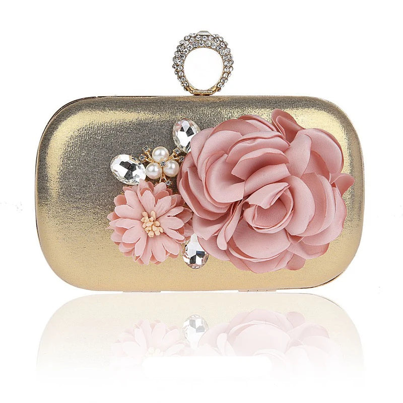 Lady Flowers Dinner Bag Clutch Evening Bridal Wedding Party Bags WY120