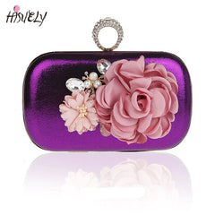 Lady Flowers Dinner Bag Clutch Evening Bridal Wedding Party Bags WY120