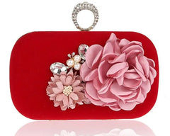 Lady Flowers Dinner Bag Clutch Evening Bridal Wedding Party Bags WY120