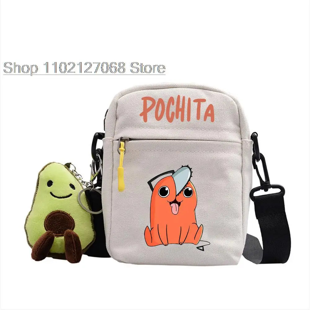 HOT Chainsaw Man Pochita Backpack Anime Small Square Bag