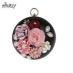 Mini Round Flowers Evening Clutch Bag for Women WY123