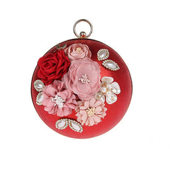 Mini Round Flowers Evening Clutch Bag for Women WY123