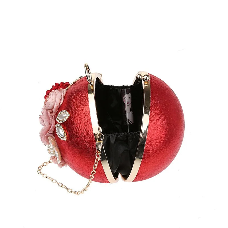 Mini Round Flowers Evening Clutch Bag for Women WY123