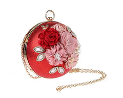 Mini Round Flowers Evening Clutch Bag for Women WY123
