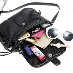 Soft Leather Women Messenger Bag Casual Shoulder Crossbody Handbag
