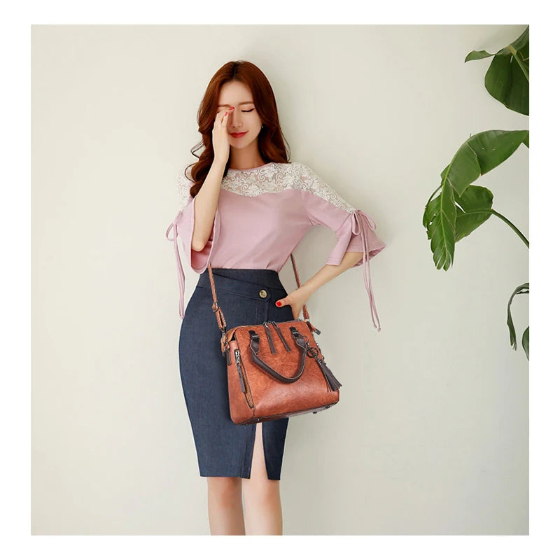 High Capacity Women Casual Pu Leather Mother-in-law Bag Set
