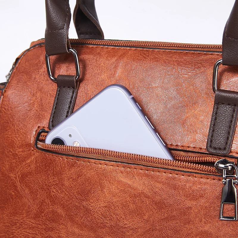 High Capacity Women Casual Pu Leather Mother-in-law Bag Set