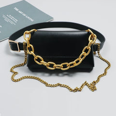 PU Waist Pack Women Leather Belt Phone Purse Bag Chain Messenger Handbag