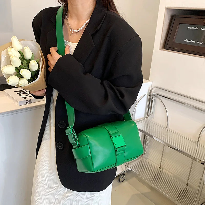 High Rose Red Crossbody Bag Tote Barrel Shaped Bag For Women