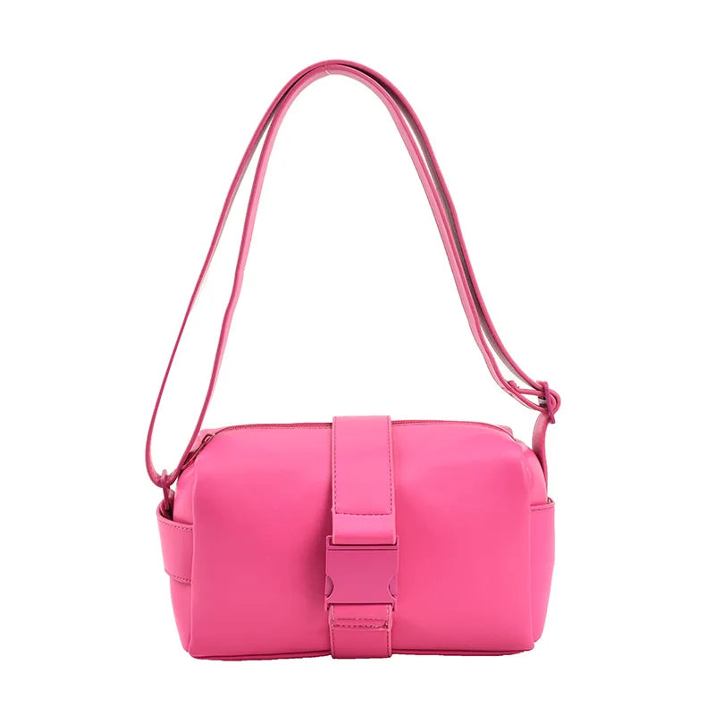 High Rose Red Crossbody Bag Tote Barrel Shaped Bag For Women
