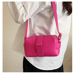 High Rose Red Crossbody Bag Tote Barrel Shaped Bag For Women