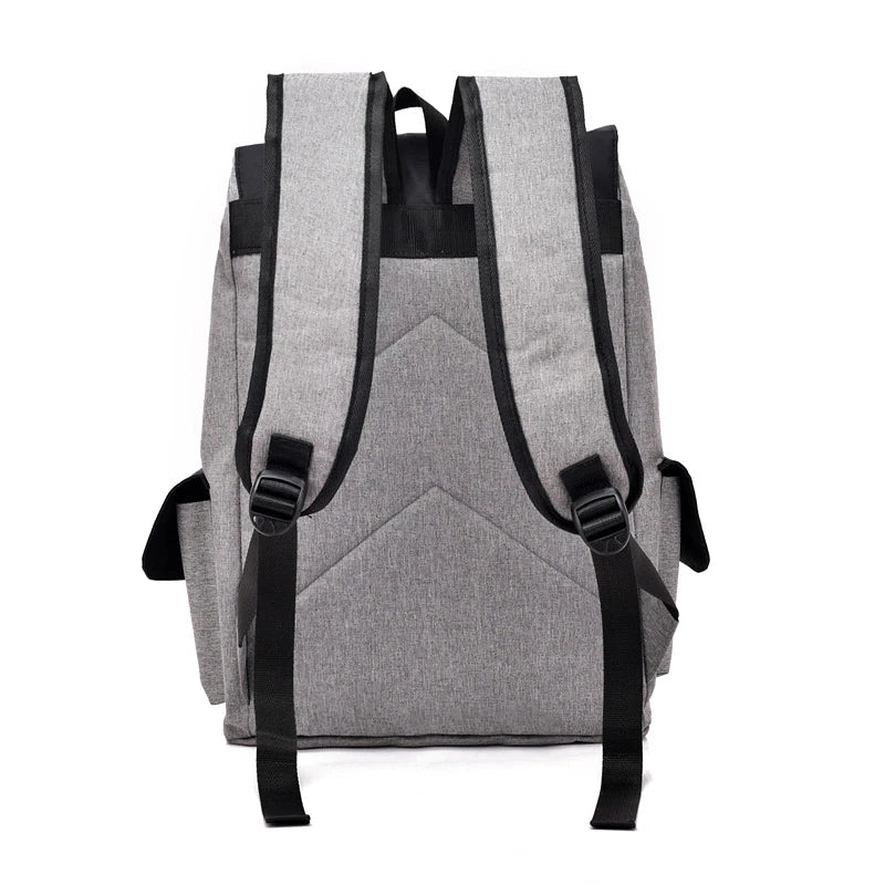 Men's USB Charging Backpack Laptop Bags Nylon Preppy School Bag Travel